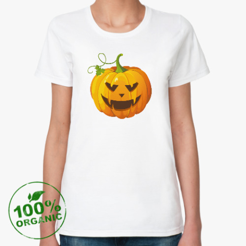 Женская футболка из органик-хлопка с принтом Тыква