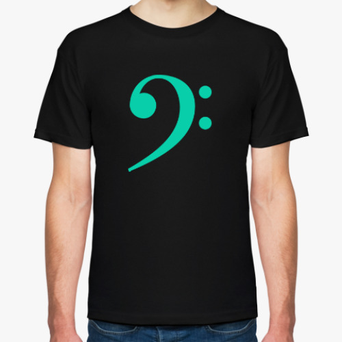 Футболка с принтом басовый ключ