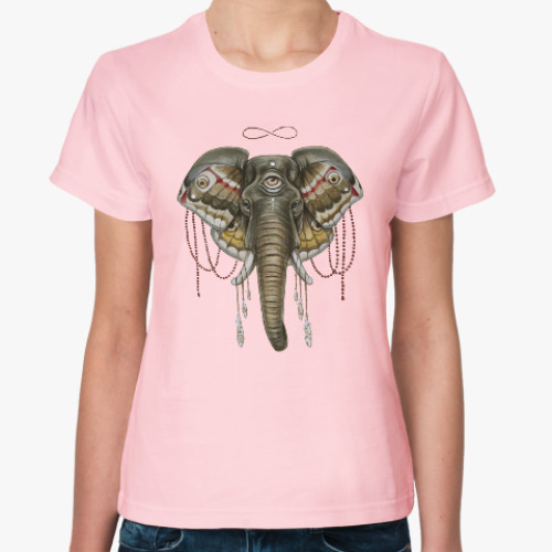 Женская футболка с принтом Индийский слон