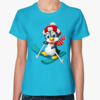 Классическая женская футболка Winter Pinguin