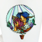 Пара с розово-голубыми волосам