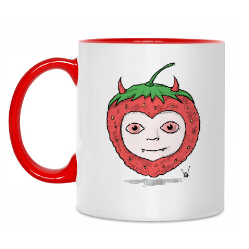 Кружка с принтом клубничка