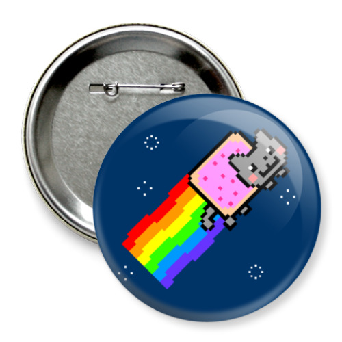 Значок 75мм с принтом Nyan Cat