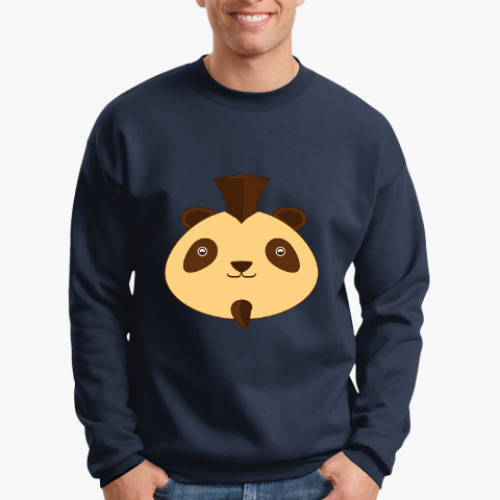 Свитшот с принтом Смешная панда панк