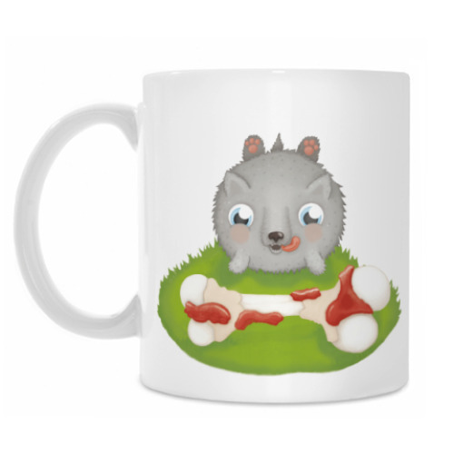 Кружка с принтом Голодный пес