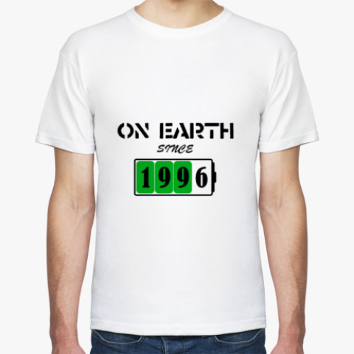 Футболка с принтом On Earth Since 1996