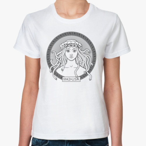 Классическая футболка с принтом Медуза Горгона