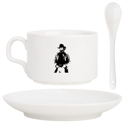 Кофейный набор с принтом Чак Норрис