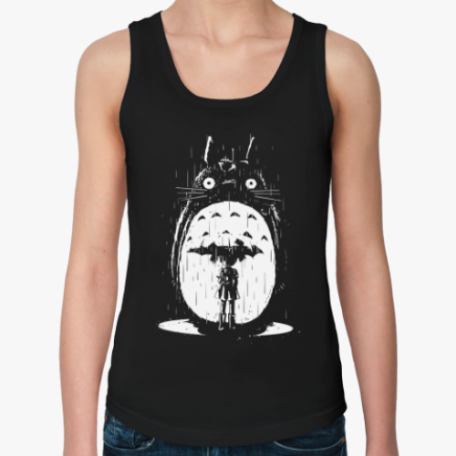 Женская майка Тоторо под дождем