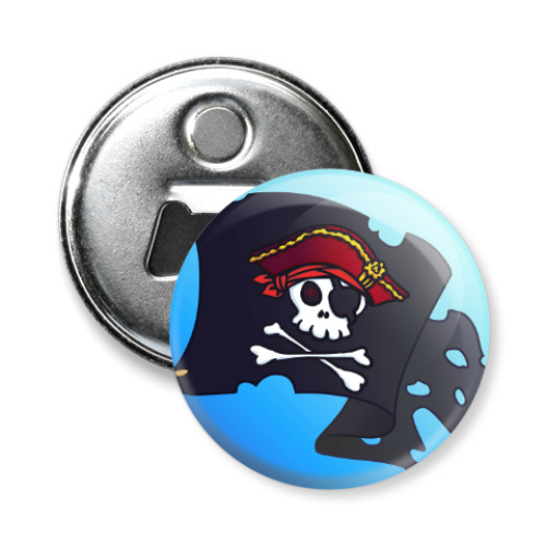 Магнит-открывашка с принтом Веселый Роджер