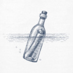 Море винтаж послание в бутылке