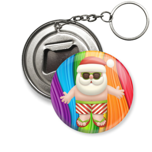 Брелок-открывашка с принтом Кульный Санта