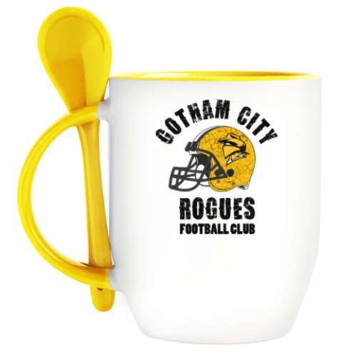 Кружка с ложкой с принтом Gotham Rogues Football Club