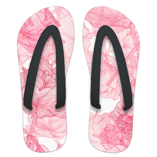 Шлепанцы (сланцы) с принтом Розы