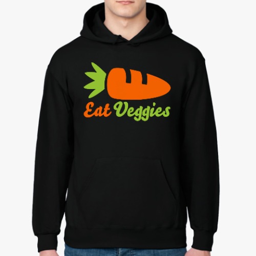 Толстовка худи с принтом Eat Veggies