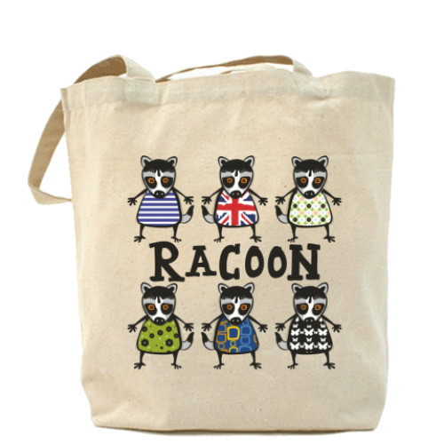 Сумка шоппер с принтом 'Енот'