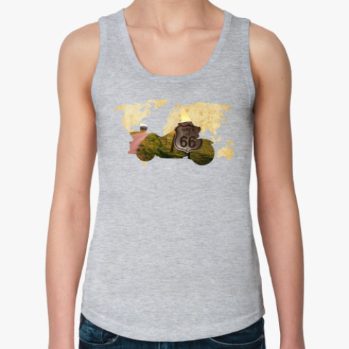 Женская майка с принтом Мотопейзаж