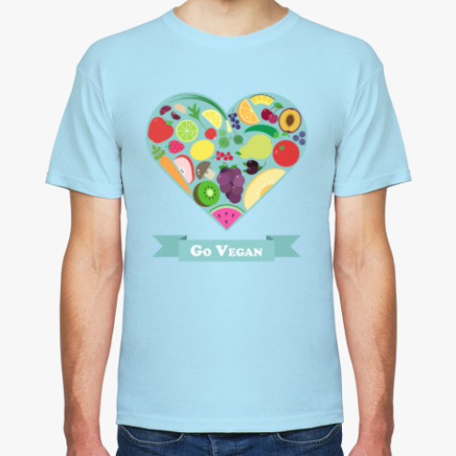 Футболка с принтом Сердце вегана