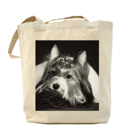 Сумка шоппер с принтом Щенки,щенята и собаки