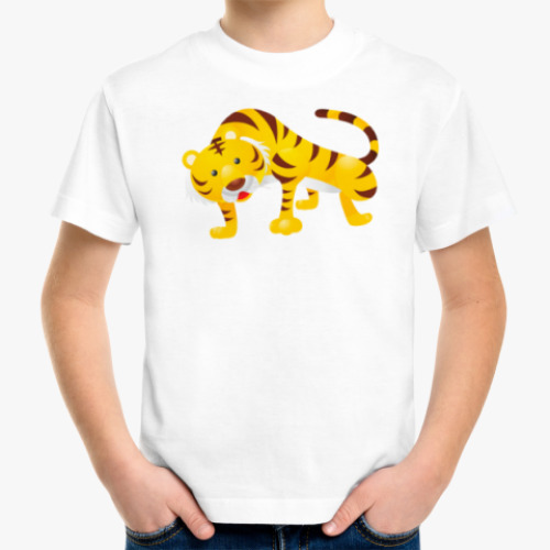 Детская футболка с принтом Тигр