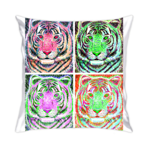 Подушка с принтом Коллекция Ху Ван Хе ТИГРЫ