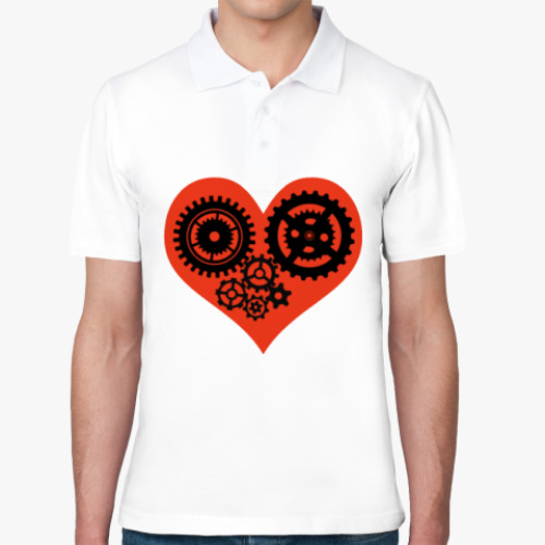 Рубашка поло с принтом Механизм сердца