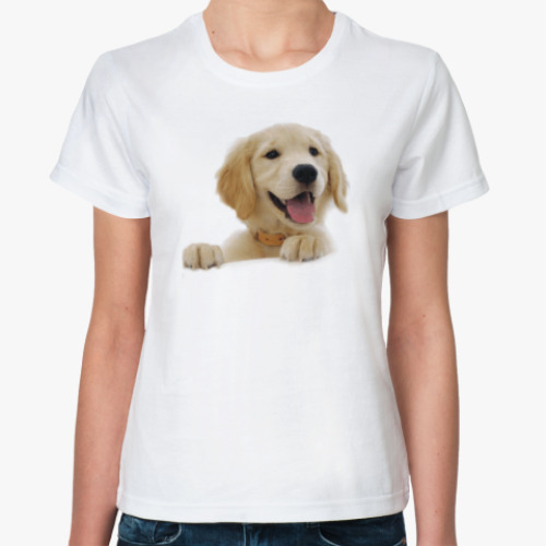 Классическая футболка с принтом Песик