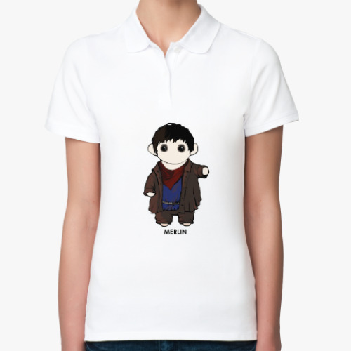 Женская рубашка поло (печать) Merlin ( Colin Morgan )
