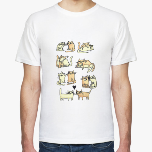 Футболка с принтом Коты любовные