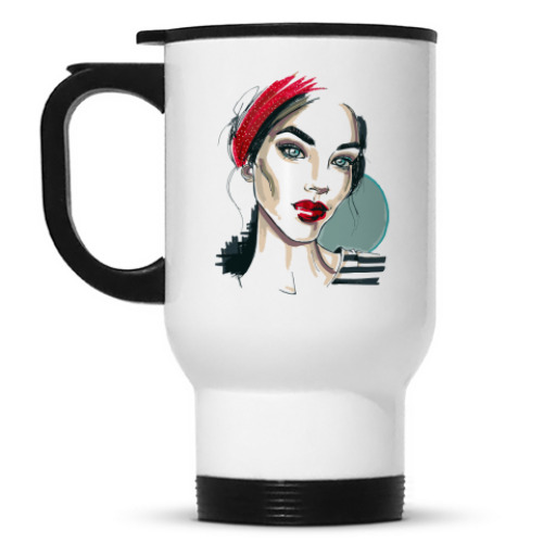 Кружка-термос с принтом Девушка-мечта