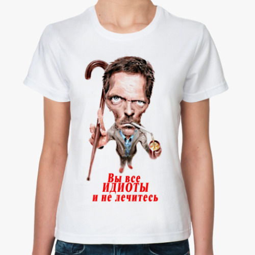 Классическая футболка Женская футболка, белая