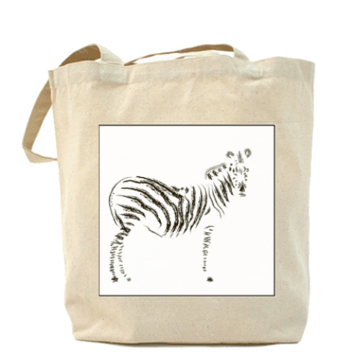 Сумка шоппер с принтом зебра