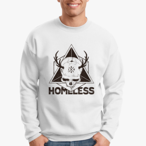 Свитшот с принтом Череп с рогами