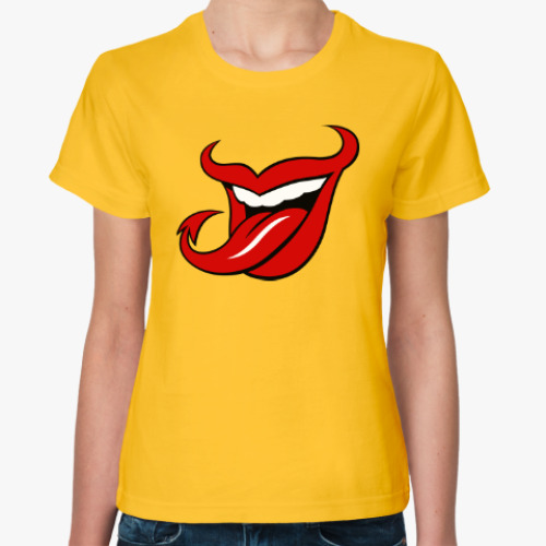 Женская футболка с принтом Язык дьявола