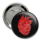 Значок 75 мм Сердце 3D