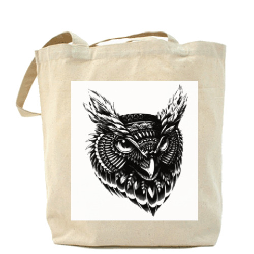 Сумка шоппер с принтом Сова-рисунок