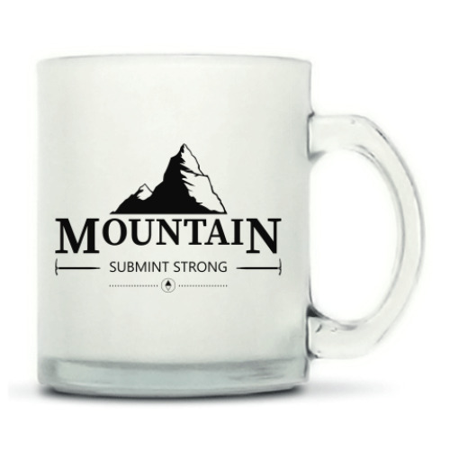 Кружка матовая с принтом Горы. Знак.(Mountain)