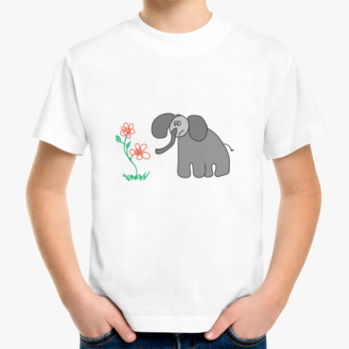 Детская футболка с принтом Слон