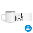 Кружка металлическая белая (круговая запечатка)