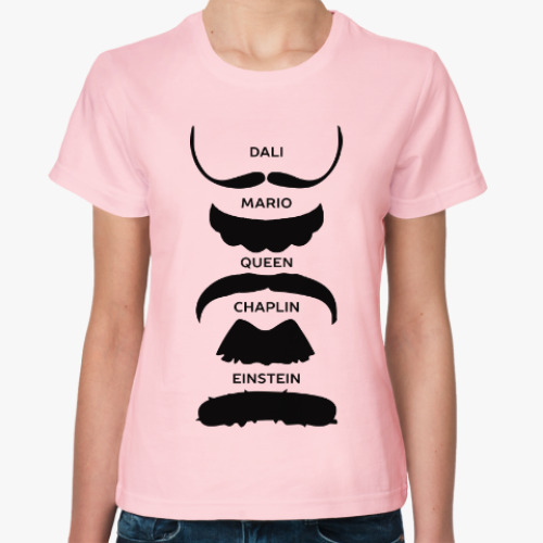 Женская футболка с принтом Усы Знаменитостей