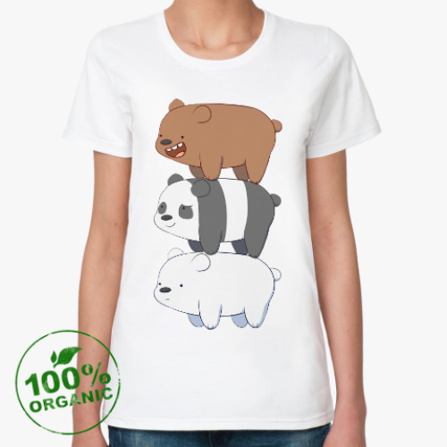 Женская футболка из органик-хлопка с принтом Три Медведя