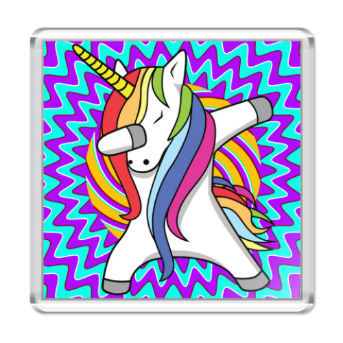 Магнит с принтом Единорог Дэб