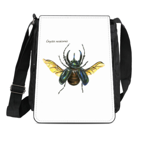 Сумка-планшет с принтом Oryctes nasicornis