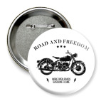 Значок 75 мм Король дорог (мотоцикл)