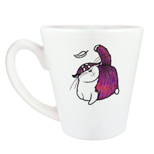 Чашка Латте с принтом Котик-проказник