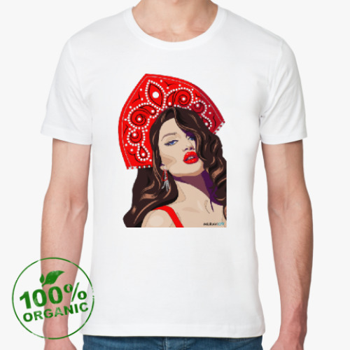 Футболка из органик-хлопка с принтом Славяночка!