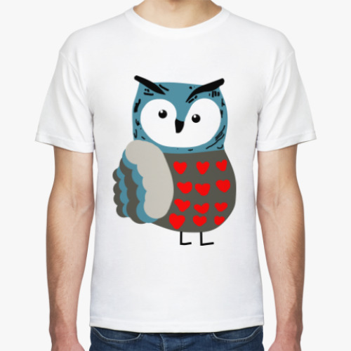 Футболка с принтом Влюбленная сова