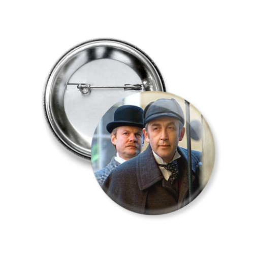 Значок 37мм с принтом Шерлок Холмс