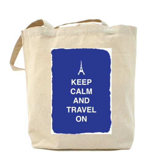 Сумка шоппер с принтом Keep calm and travel on