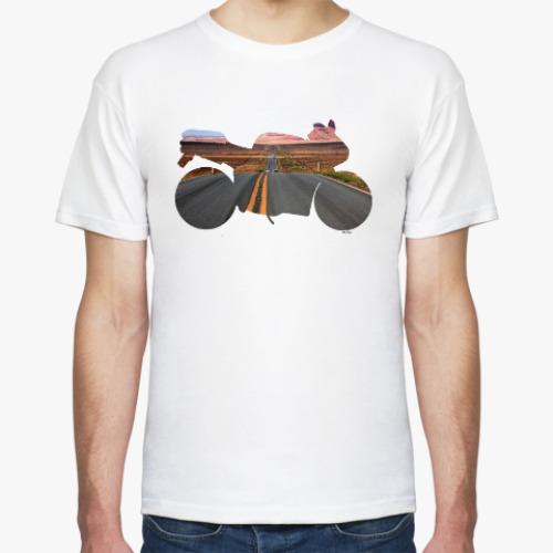 Футболка с принтом Мотопейзаж